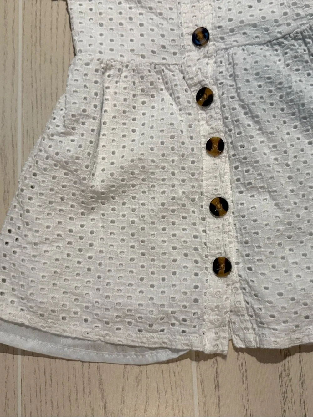 Nanette Kids Girls 5T White Eyelet Button‎ Front Dress